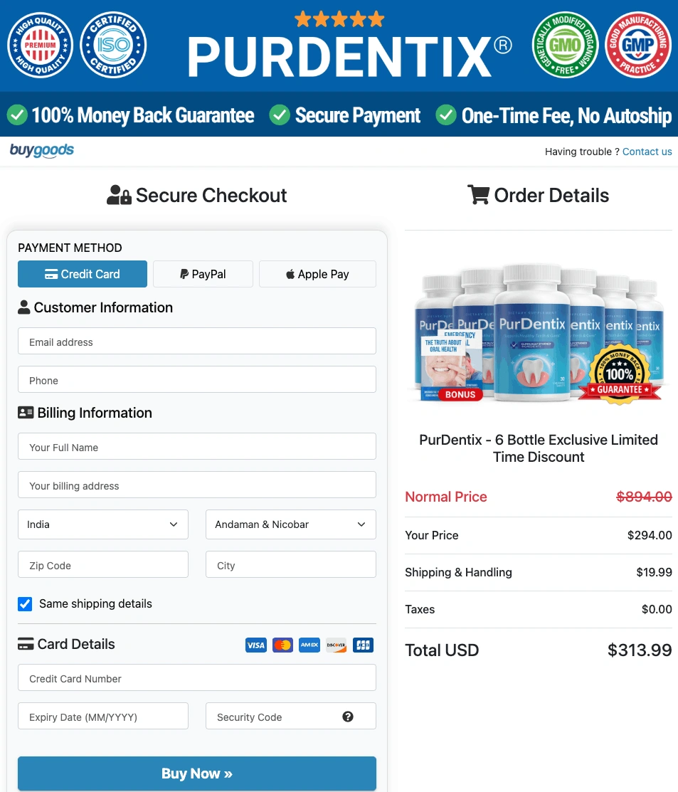 Secure Checkout Form